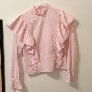 H&M baby pink ruffle blouse